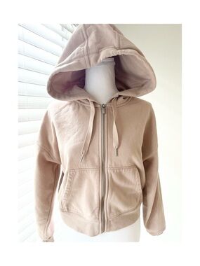 Guess Neutral Beige Hooded Zip Jacket